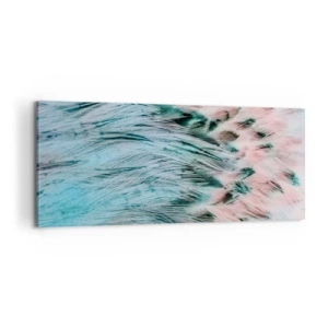 Obraz na płótnie - Szafirowo-różowy puch - 100x40 cm