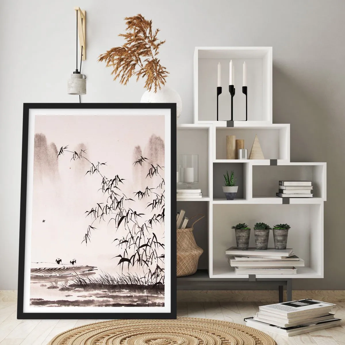 Plakat w czarnej ramie - Cisza ryżowych pól - 30x40 cm