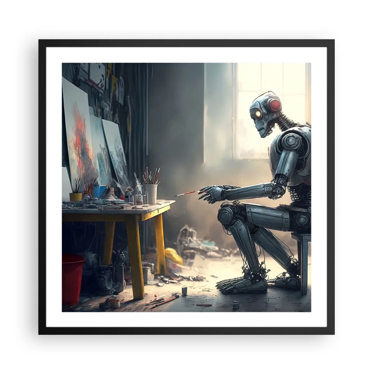 Plakat w czarnej ramie - Akt kreacji - 60x60 cm