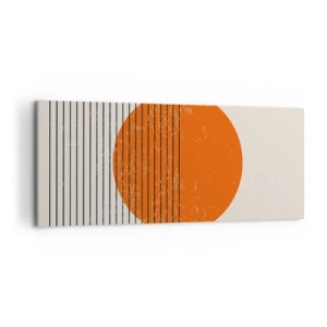 Obraz na płótnie - Minimalistyczne słońce z geometrycznymi liniami - 120x50cm - Zawsze słońce - Nowoczesna dekoracja ścienna do salonu i sypialni ARTTOR