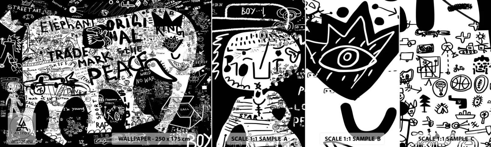 Fototapeta Próbka Standard Eco - Bogaty świat ulicy - Graffiti, Sztuka, Grafika - 100x30 cm