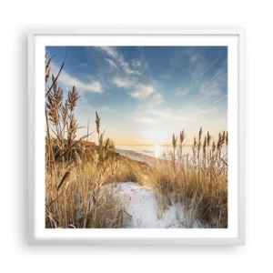 Plakat w białej ramie - Północna plaża - 60x60 cm