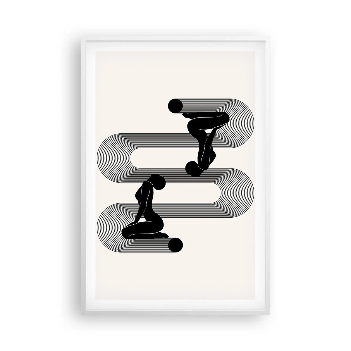 Plakat w białej ramie - Zmysłowa symetria - 61x91 cm