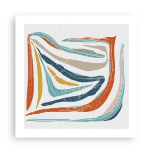 Plakat - Abstrakcja przyjaźnie uśmiechnięta - 50x50 cm
