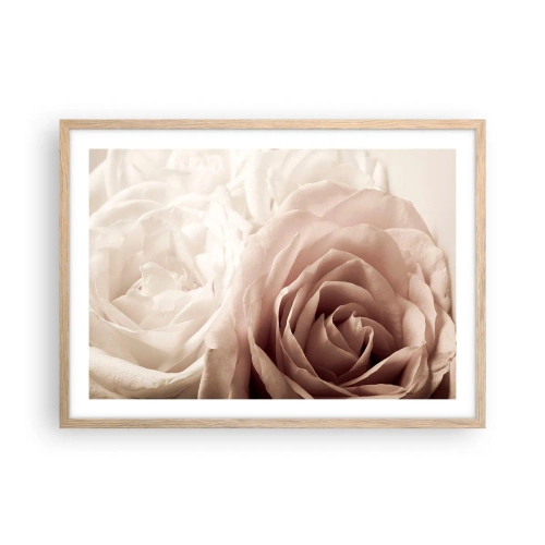 Plakat w ramie jasny dąb - W sercu róży - 70x50 cm