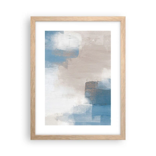 Plakat w ramie jasny dąb - Abstrakcja różowa za zasłoną błękitu - 30x40 cm