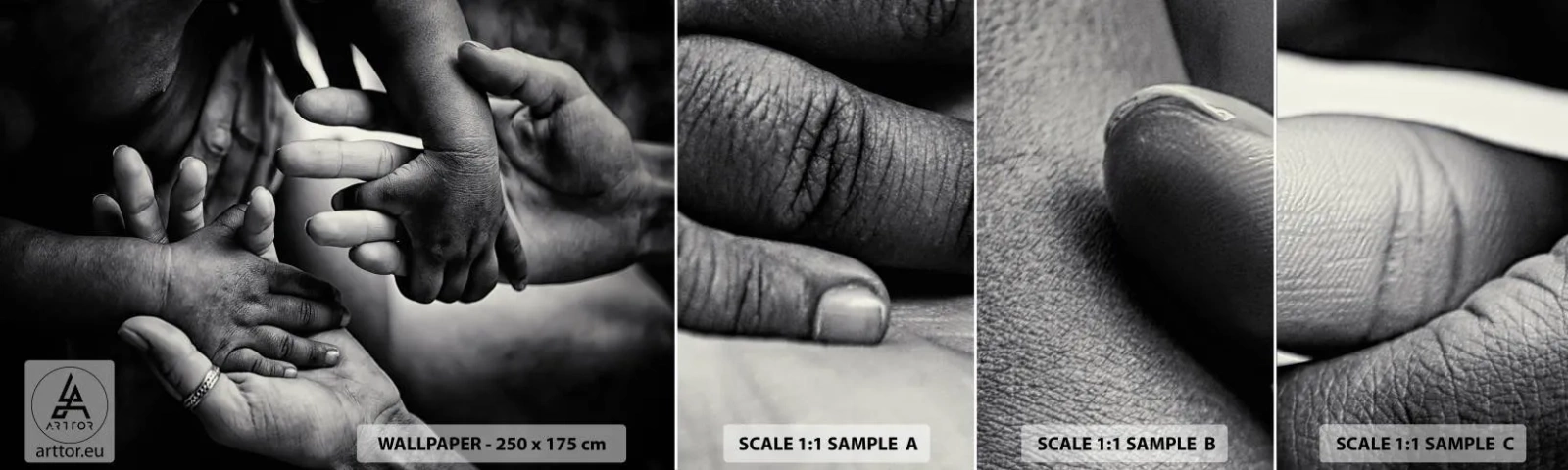 Fototapeta Próbka Standard Eco - Być człowiekiem - Dłonie, Ludzie, Miłość - 100x30 cm