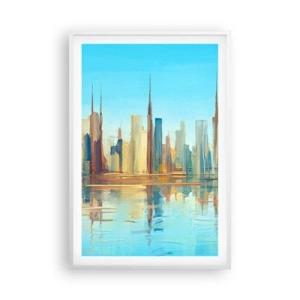 Plakat w białej ramie - Słoneczna metropolia - 61x91 cm