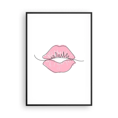 Plakat w czarnej ramie - Gotowy do pocałunku? - 70x100 cm