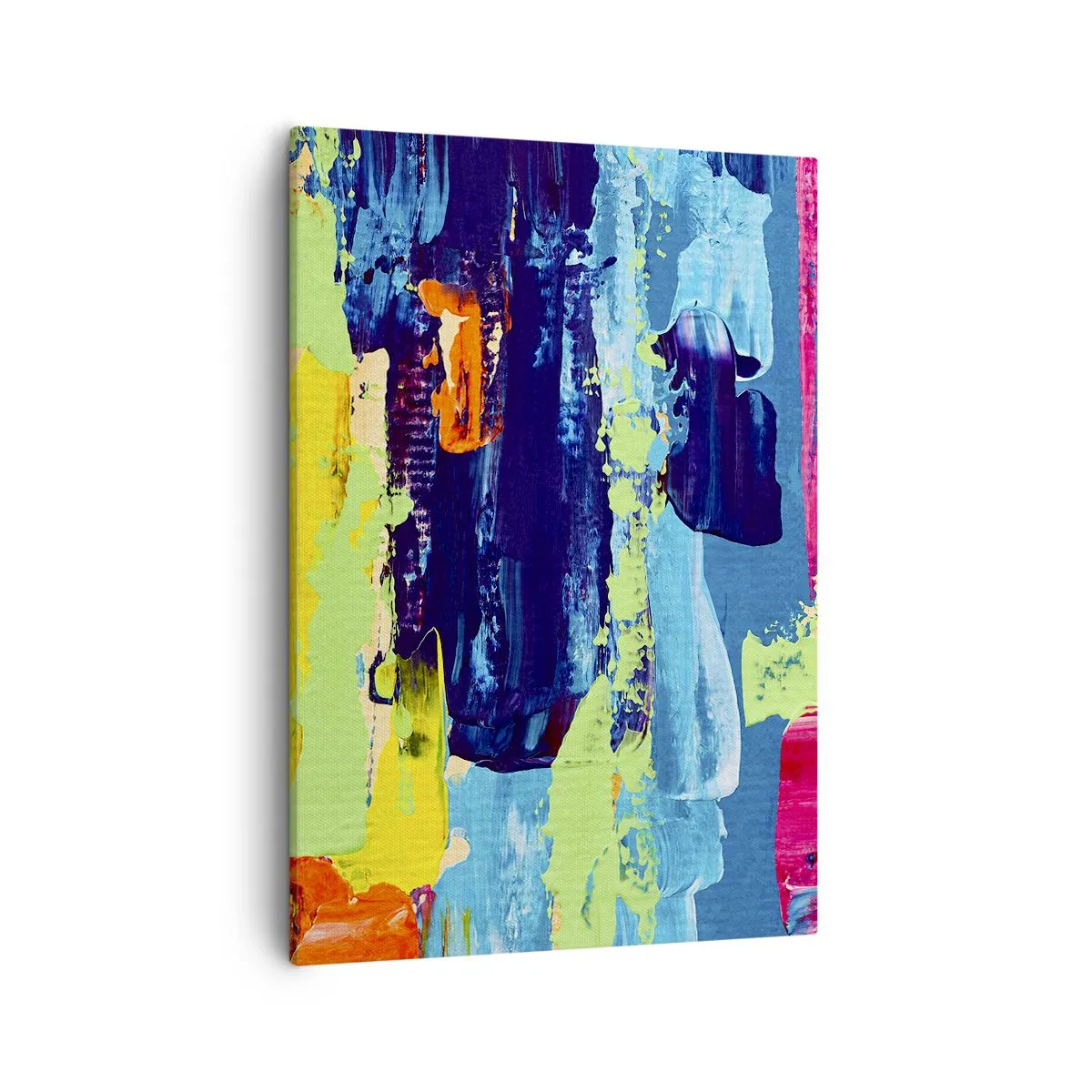 Obraz na płótnie - Abstrakcyjne plamy farb w intensywnych kolorach - 50x70cm - Życie jest piękne! - Nowoczesna dekoracja ścienna do salonu, kuchni i sypialni ARTTOR