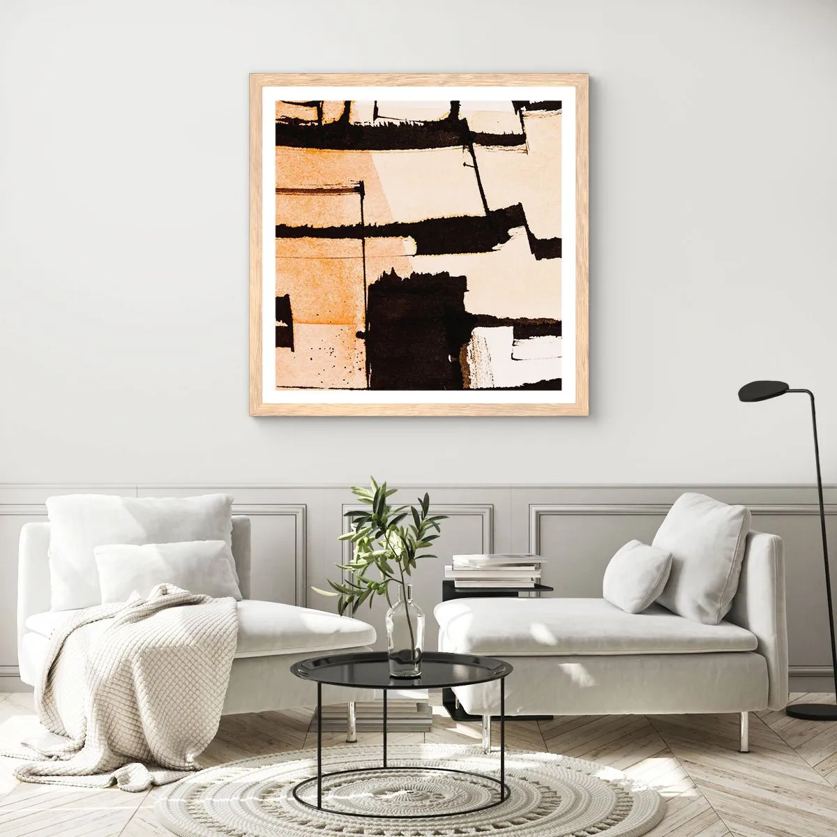 Plakat w ramie jasny dąb - Jednak porządek - 40x40 cm