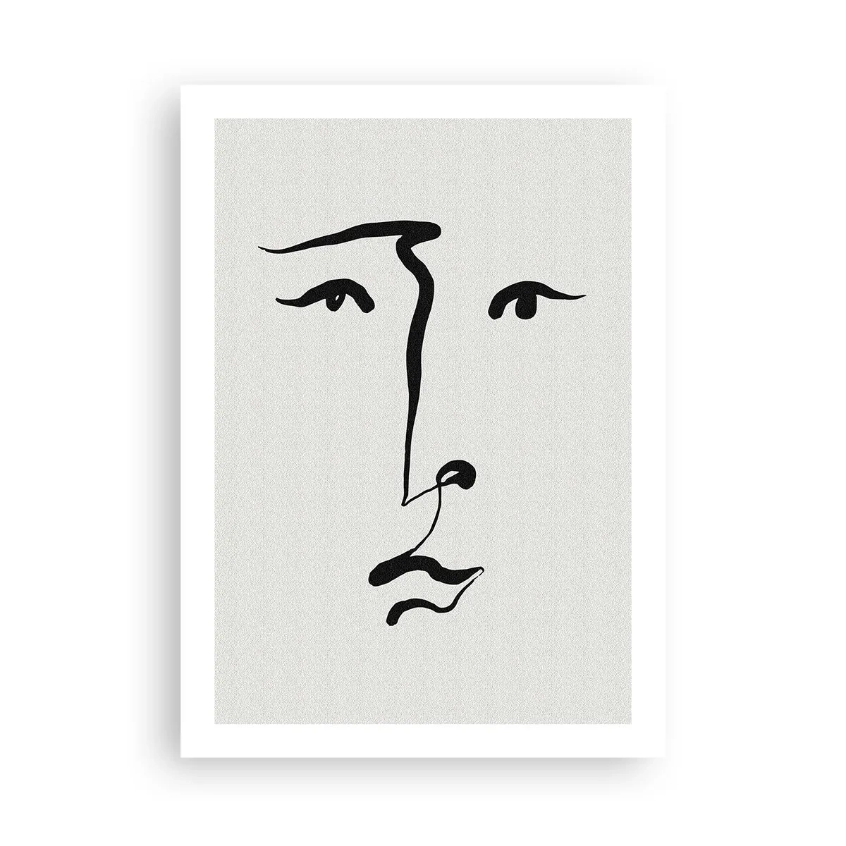Plakat - Minimalistyczna ilustracja twarzy jednym pociągnięciem pędzla - 50x70cm - Portret jedną kreską - Nowoczesna dekoracja ścienna do salonu, kuchni i sypialni ARTTOR
