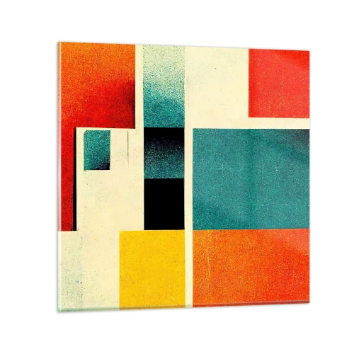 Obraz na szkle - Abstrakcja geometryczna – dobra energia - 50x50 cm