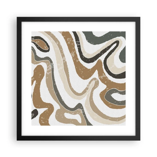 Plakat w czarnej ramie - Meandry barw ziemi - 40x40 cm