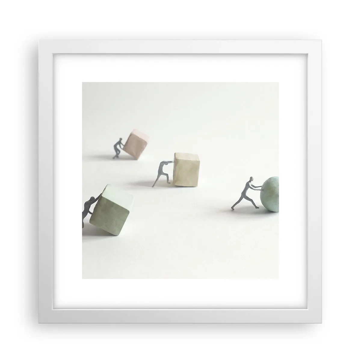 Plakat w białej ramie - Samo życie - 30x30 cm