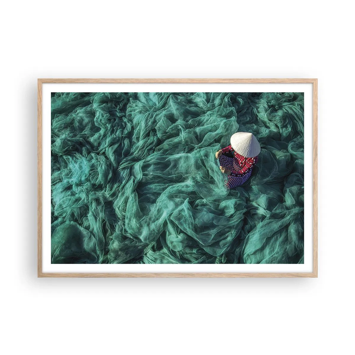 Plakat w ramie jasny dąb - W morzu sieci - 100x70 cm