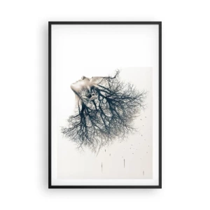 Plakat w czarnej ramie - Zasłuchana w szept drzewa - 61x91 cm