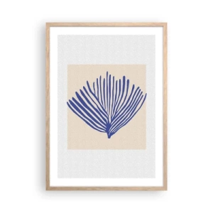 Plakat w ramie jasny dąb - Niebieski wachlarz - 50x70 cm