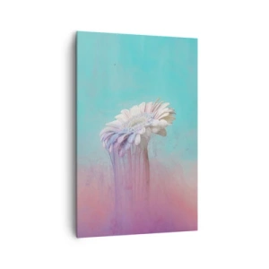 Obraz na płótnie - Pastelowa gerbera z efektem rozmycia - 80x120cm - Zaświaty kwiatów - Nowoczesna dekoracja ścienna do salonu i sypialni ARTTOR
