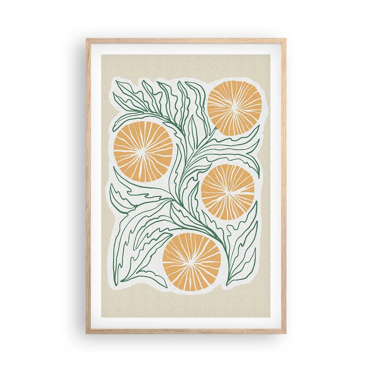 Plakat w ramie jasny dąb - Etnicznie z nutą abstrakcji - 61x91 cm