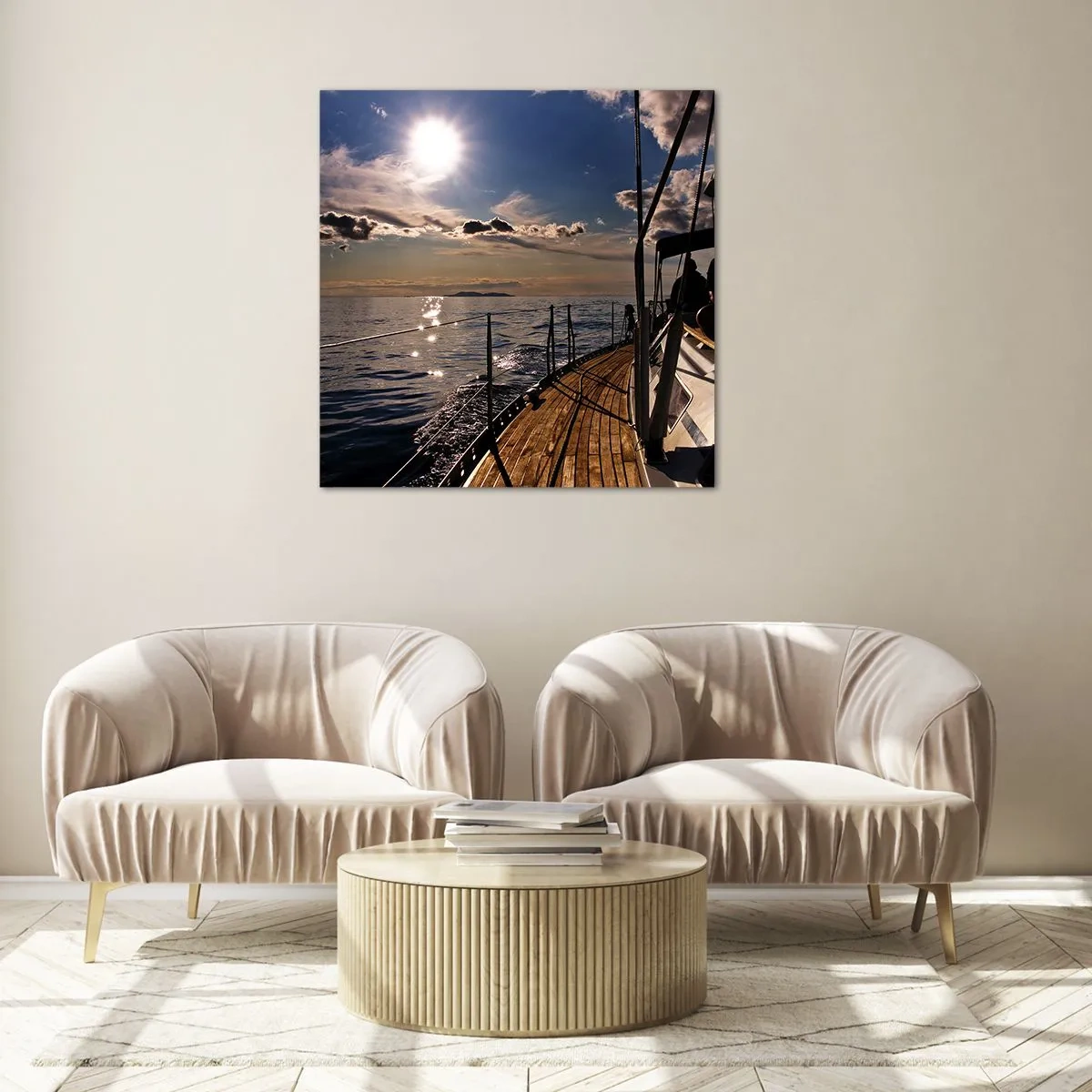 Obraz na szkle - Pod żaglami w stronę słońca - 30x30 cm