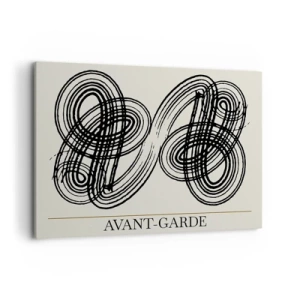 Obraz na płótnie - Abstrakcyjne, czarne linie na jasnym tle w stylu awangardowym - 100x70cm - Wyszło spontanicznie - Nowoczesna dekoracja ścienna do salonu, kuchni i sypialni ARTTOR