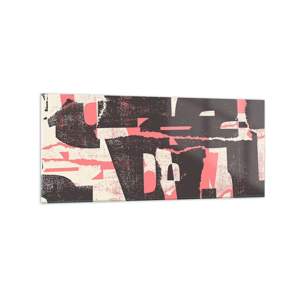 Obraz na szkle - Abstrakcyjna kompozycja w odcieniach różu i brązu - 120x50cm - Cały ten zgiełk - Nowoczesna dekoracja ścienna do salonu i sypialni ARTTOR
