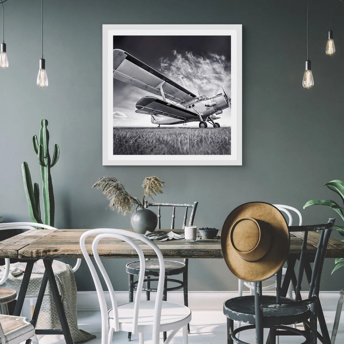 Plakat w białej ramie - Skrzydlaty wędrowiec - 60x60 cm