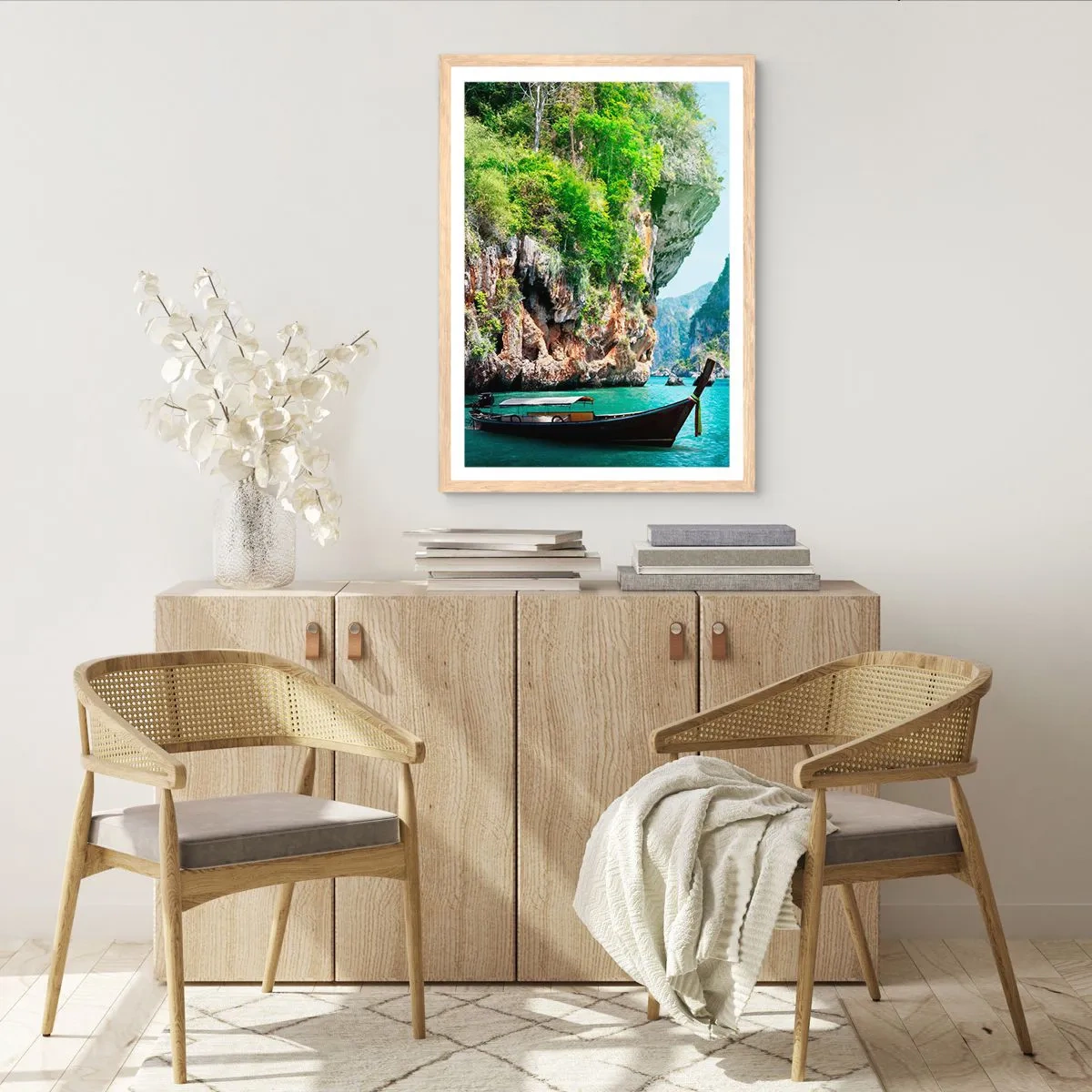 Plakat w ramie jasny dąb - Zaproszenie do egzotycznej podróży - 40x50 cm