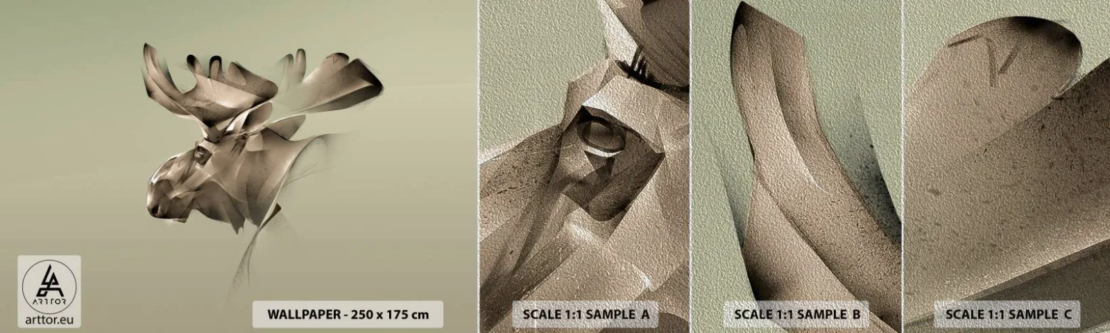 Fototapeta Próbka Premium Sand - Łagodna siła spokoju - Łoś, Abstrakcja, Sztuka - 100x30 cm