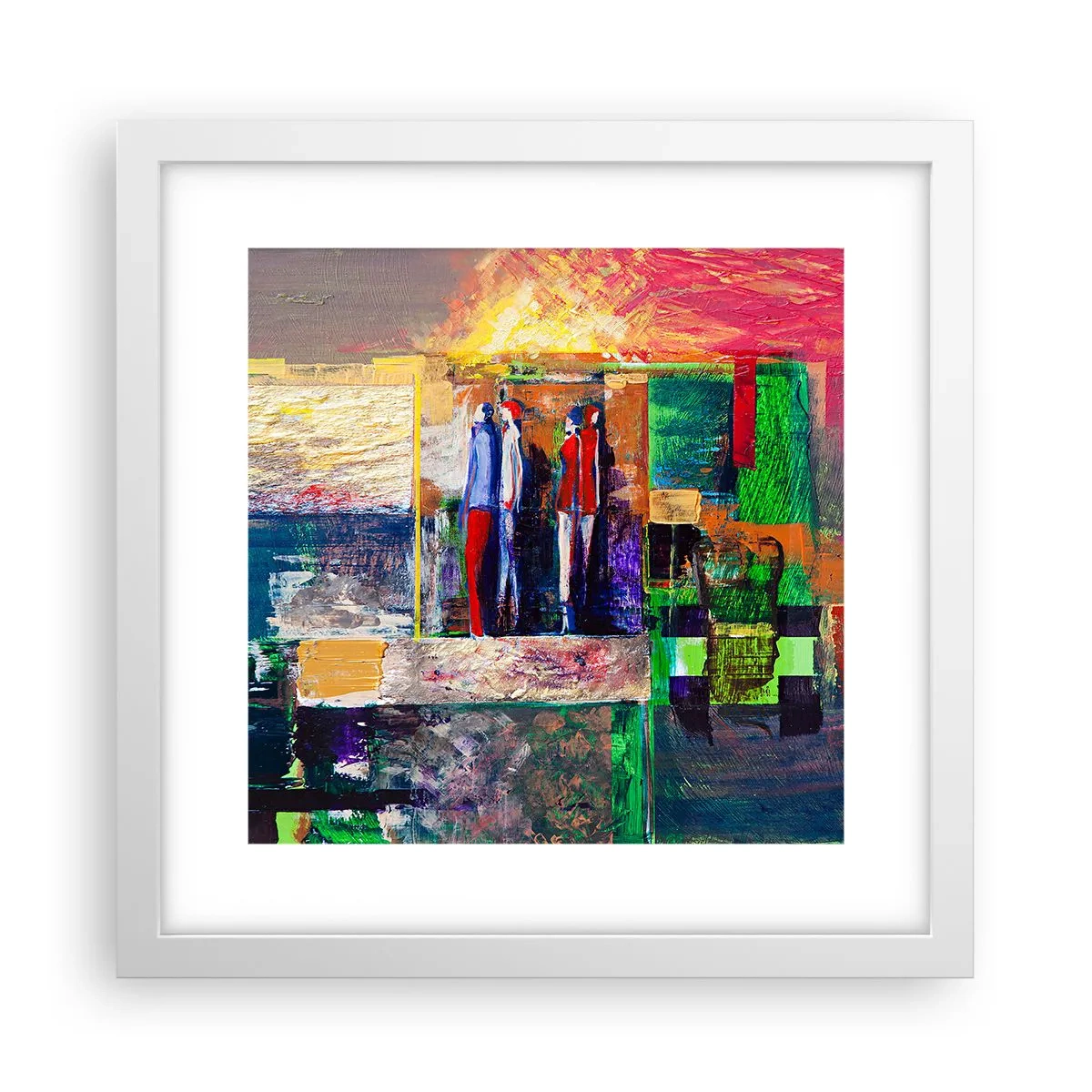 Plakat w białej ramie - Relacje i emocje - 30x30 cm