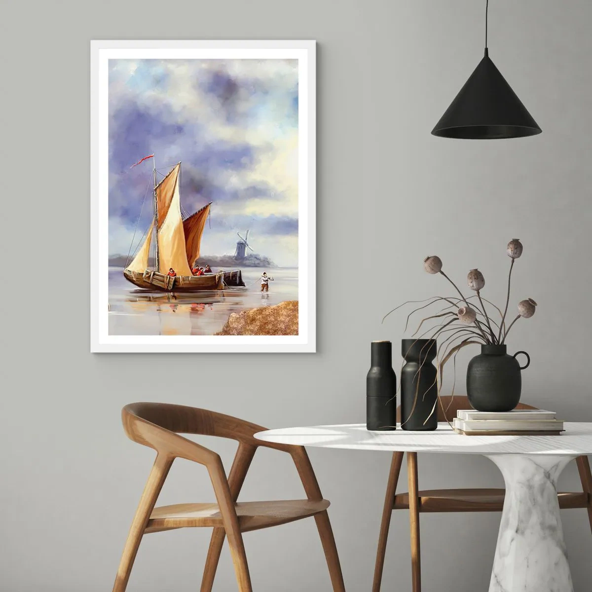 Plakat w białej ramie - Powrót żeglarzy - 61x91 cm