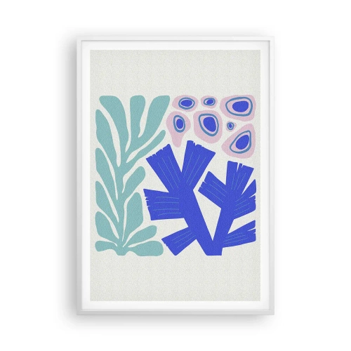 Plakat w białej ramie - Podwodny ogród - 70x100 cm