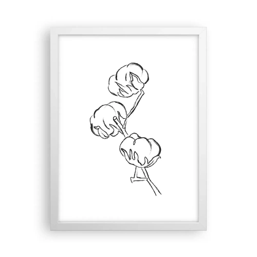 Plakat w białej ramie - Bawełniany puch - 30x40 cm