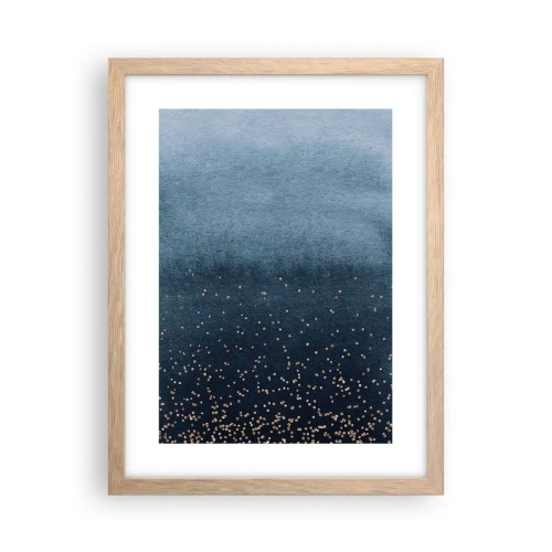 Plakat w ramie jasny dąb - Kompozycja – niebieskie fazy - 30x40 cm