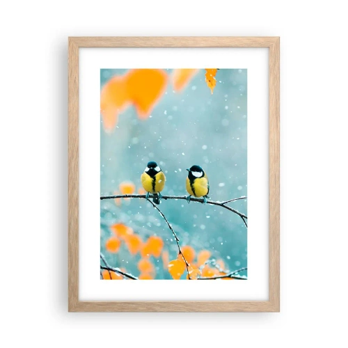 Plakat w ramie jasny dąb - Ptasie plotki - 30x40 cm