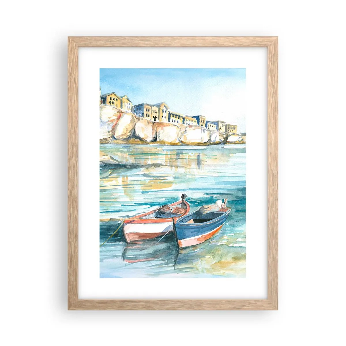 Plakat w ramie jasny dąb - Pejzaż w lazurze - 30x40 cm