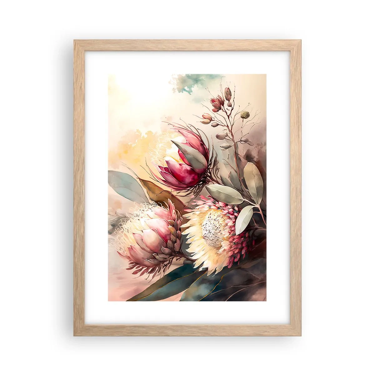 Plakat w ramie jasny dąb - Z profilu i en face - 30x40 cm