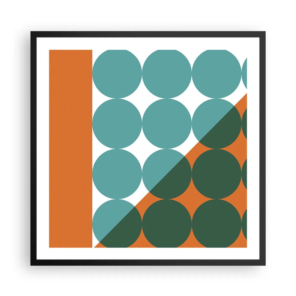 Plakat w czarnej ramie - W górę i na skos - 60x60 cm