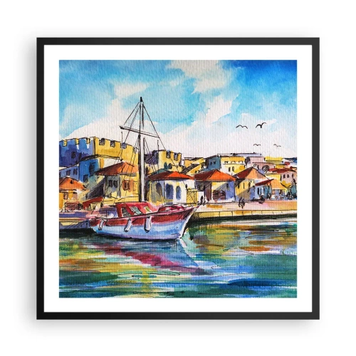 Plakat w czarnej ramie - Tęczowe popołudnie - 60x60 cm