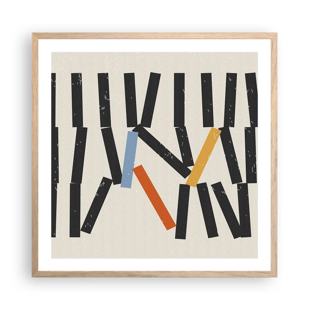 Plakat w ramie jasny dąb - Domino – kompozycja - 60x60 cm