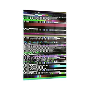 Obraz na szkle - Kolorowe linie i piksele w abstrakcyjnym stylu - 70x100cm - Obraz konrolny rzeczywistości - Nowoczesna dekoracja ścienna do salonu i sypialni ARTTOR