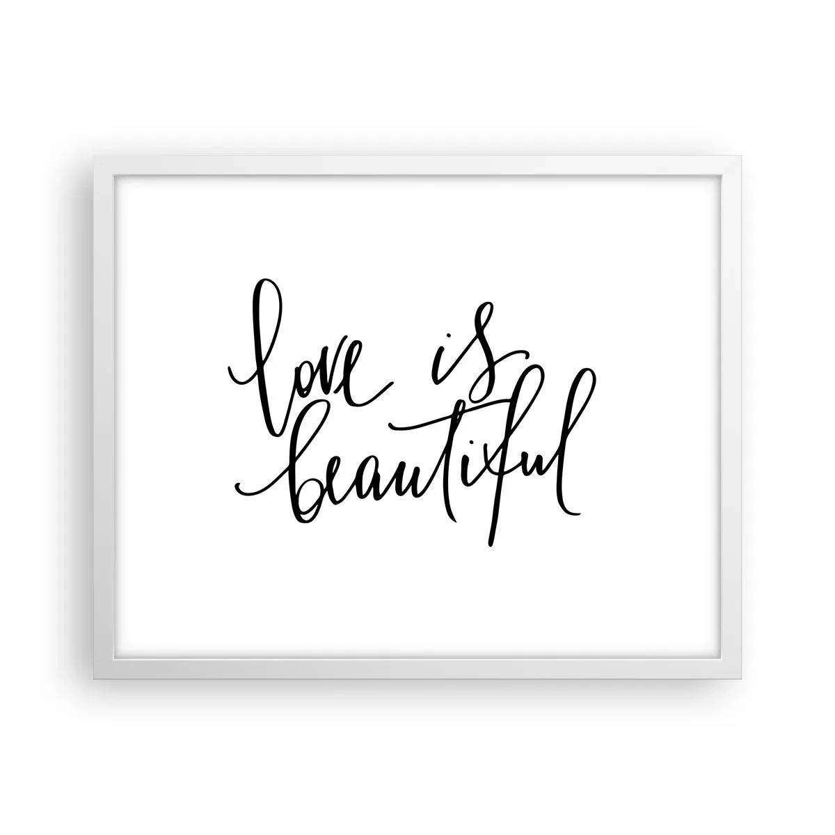 Plakat w białej ramie - Czytaj i powtarzaj - 50x40 cm