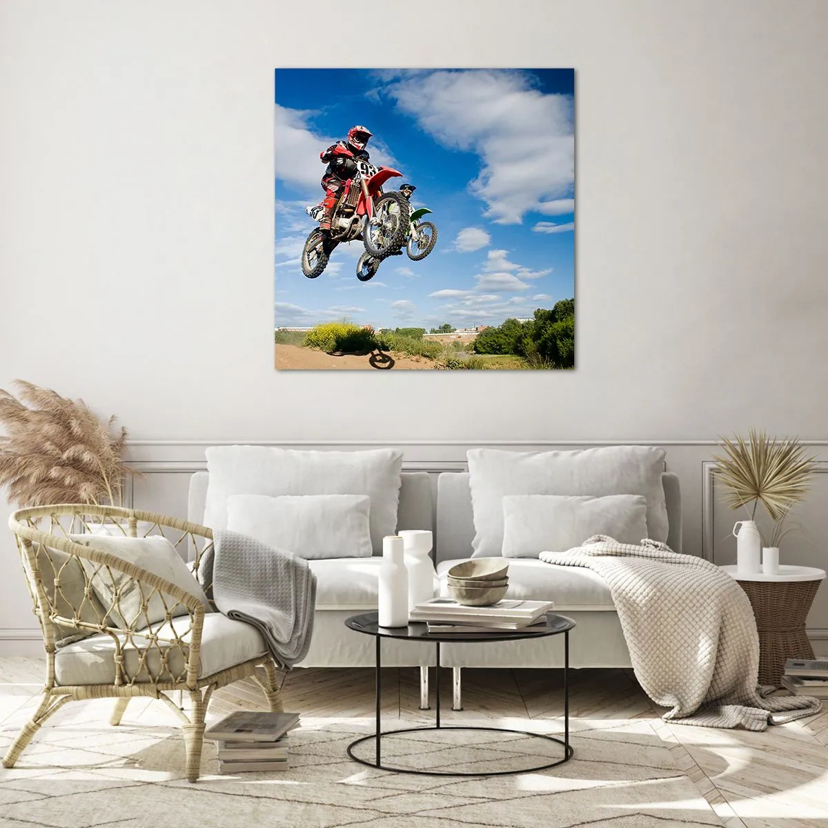 Obraz na szkle - Podniebny skok - 30x30 cm