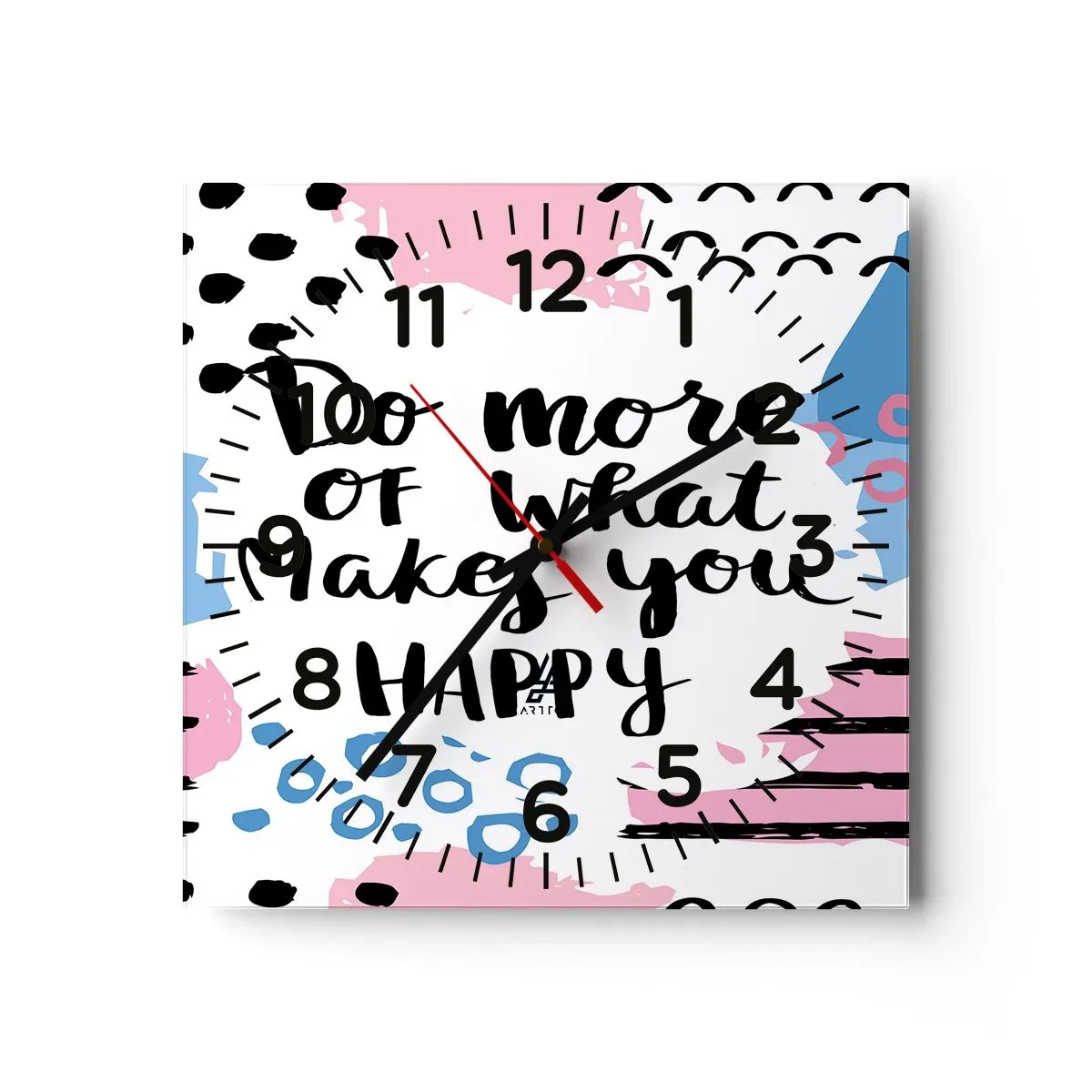 Zegar ścienny - Jak być szczęśliwym - 40x40 cm