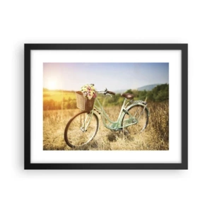 Plakat w czarnej ramie - Zostanę tu chwilę - 40x30 cm