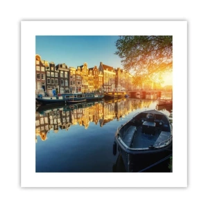 Plakat - Poranek w Amsterdamie - 40x40 cm