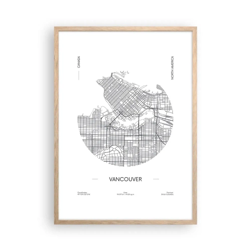Plakat w ramie jasny dąb - Anatomia Vancouver - 50x70 cm