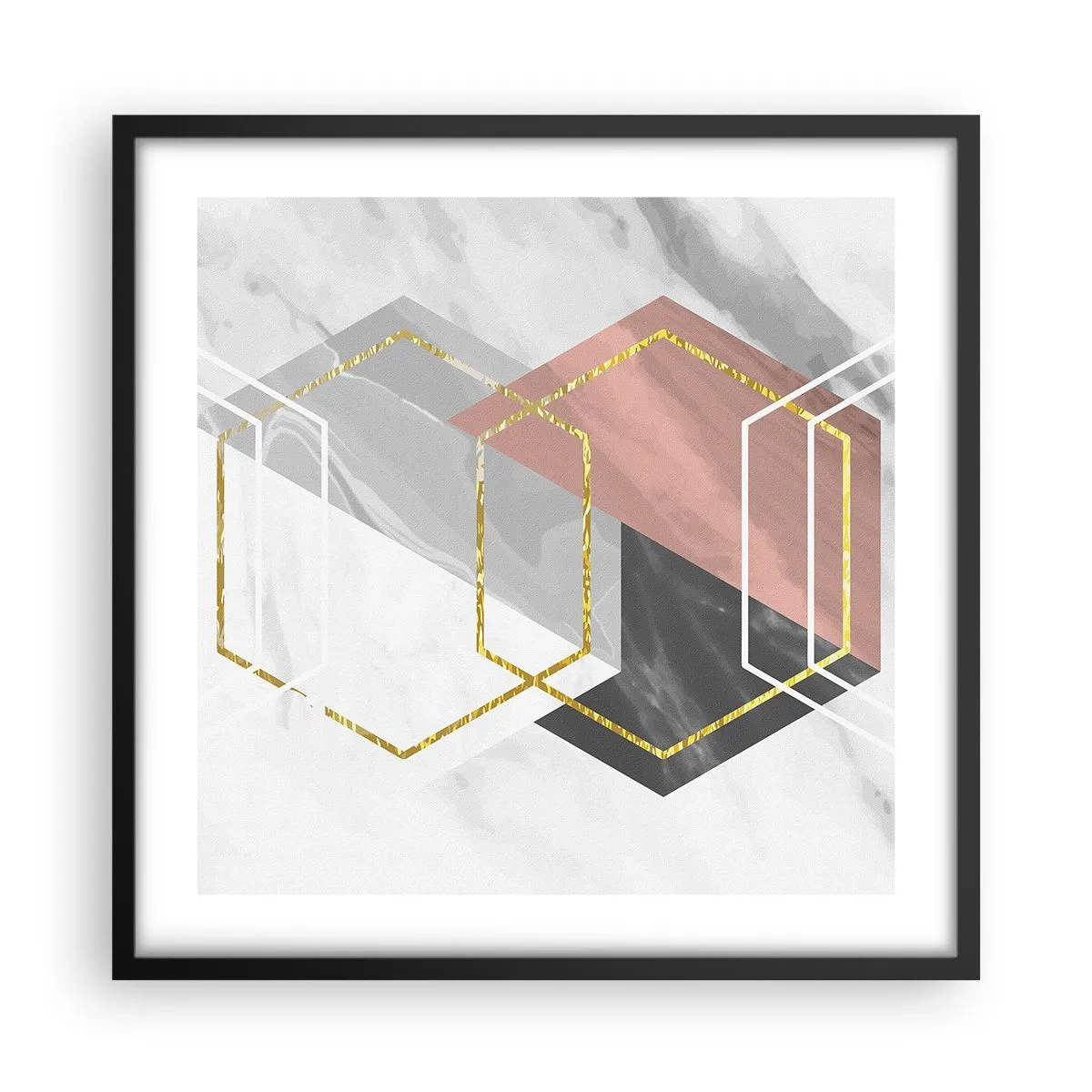 Plakat w czarnej ramie - Kompozycja łańcuchowa - 50x50 cm