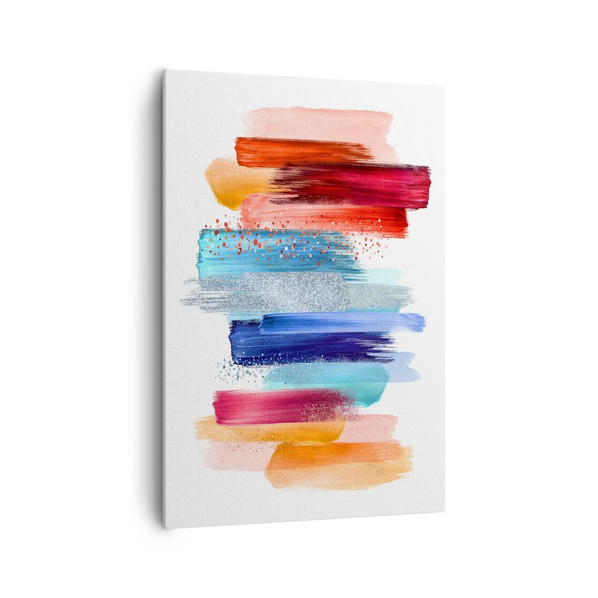 Obraz na płótnie - Kolorowe pociągnięcia pędzlem na białym tle - 70x100cm - W górę i w dół - Nowoczesna dekoracja ścienna do salonu i sypialni ARTTOR